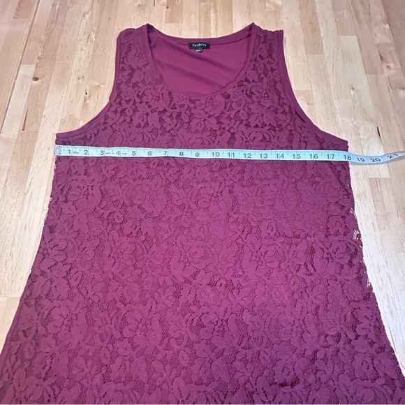 Talbots Maroon Lace Front Tank Top - Picture 6 of 8